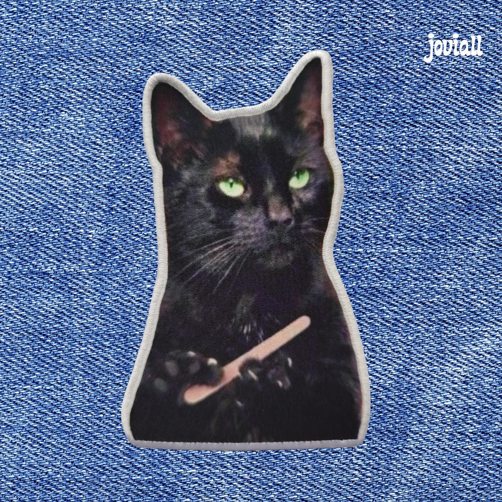 Patch "Black Cat Filing Nails Meme"